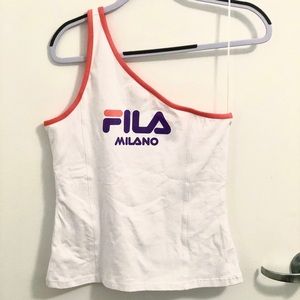 Urban Outfitters x Fila retro one-shoulder top